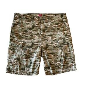 Levis Mens XX‎ Cargo Shorts 44W Camouflage Brown Green Utility Stretch Cotton